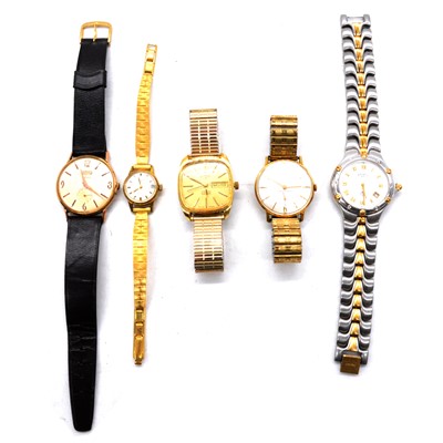 Lot 399 - Five wristwatches, Rotary, Waltham etc.