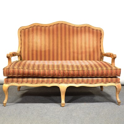 Lot 523 - French style beech framed sofa