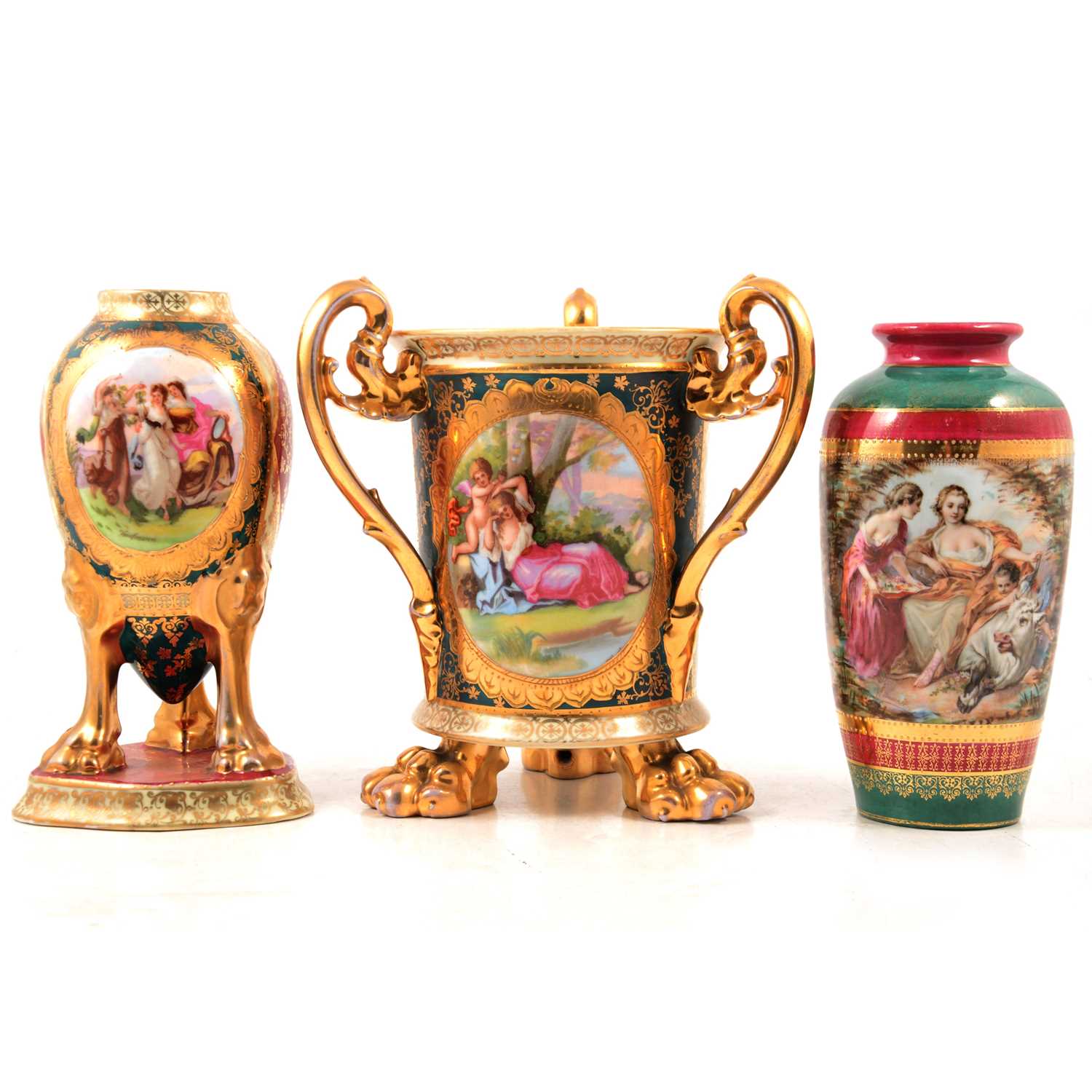 Lot 33 - Three Royal Vienna decorative vases