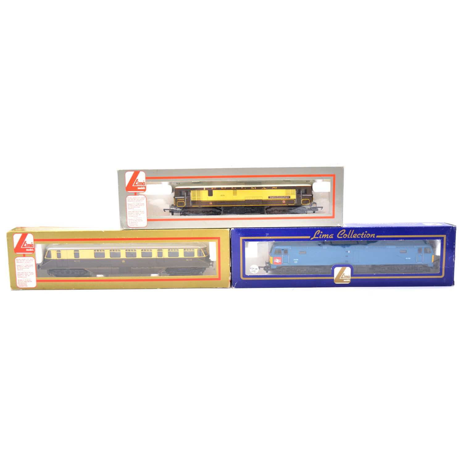 Lot 300 - Three Lima OO gauge diesel electric locomotives, boxed