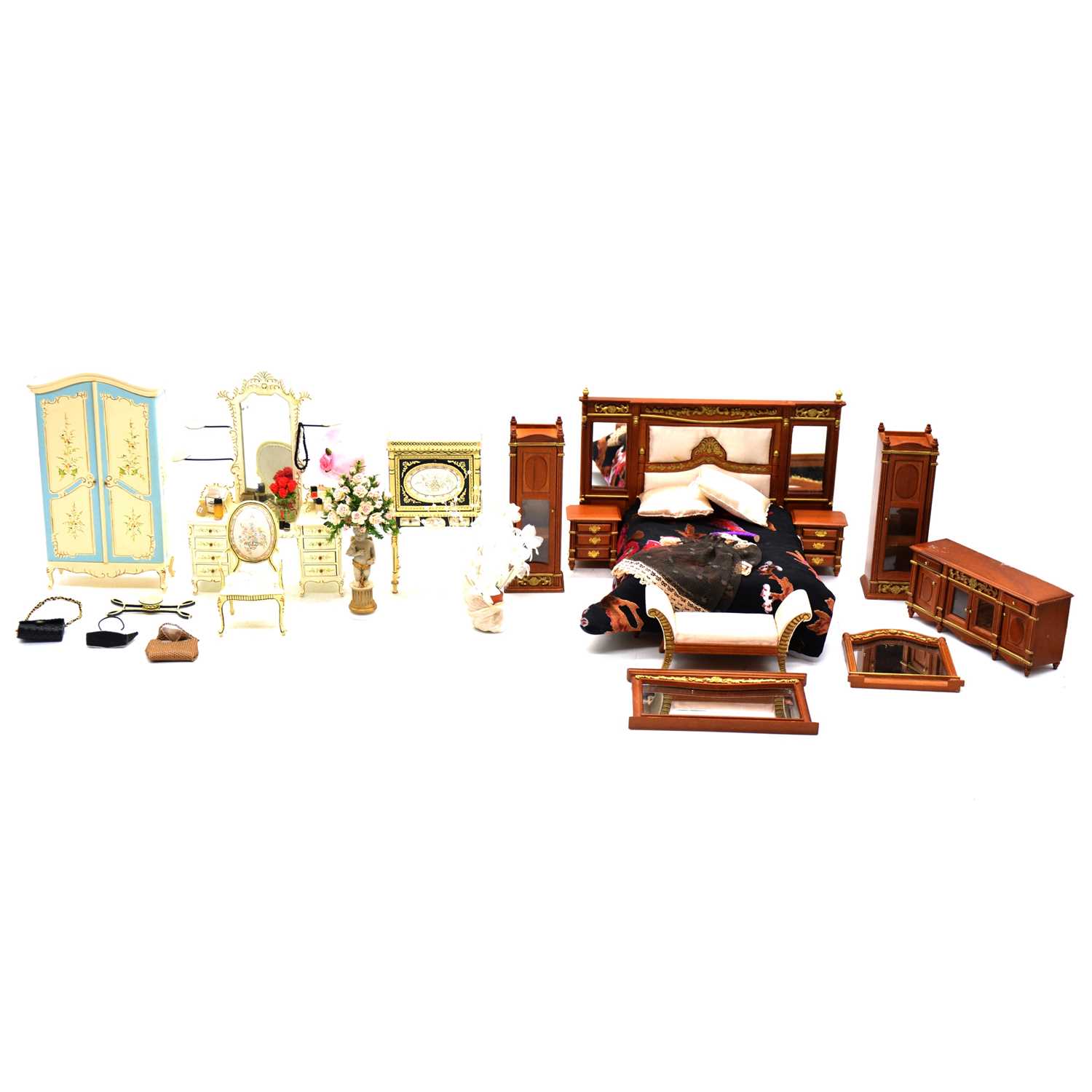 Lot 258 1/12 scale dolls house furniture, including