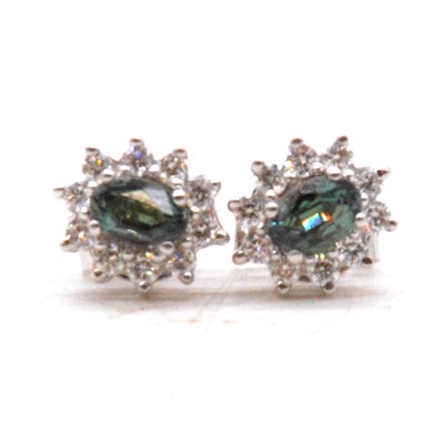 Lot 310 - Effy - a pair of alexandrite and diamond earstuds.