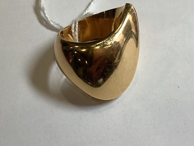 Lot 201 - Nanna Ditzel for Georg Jensen - a yellow metal abstract ring.