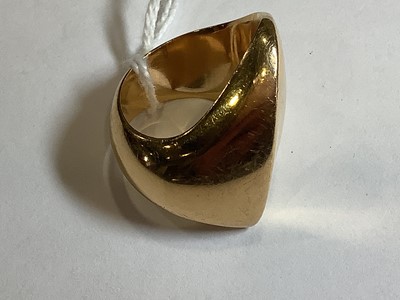 Lot 201 - Nanna Ditzel for Georg Jensen - a yellow metal abstract ring.