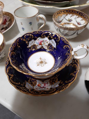 Lot 26 - Small group of English porcelain teawares, and two Continental coffee cans
