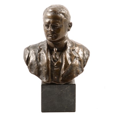 Lot 151 - Giuseppe Moretti, a patinated bronze bust of a gentleman
