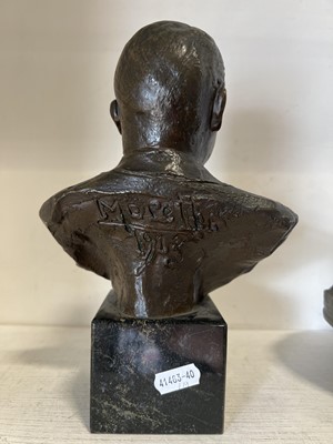 Lot 151 - Giuseppe Moretti, a patinated bronze bust of a gentleman