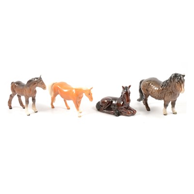 Lot 93 - Four Beswick horse figurines