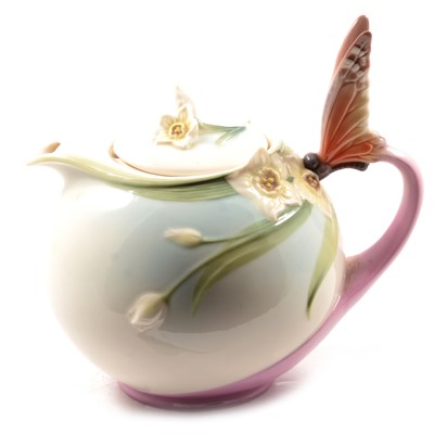 Lot 115 - Franz porcelain Butterfly Teapot, boxed