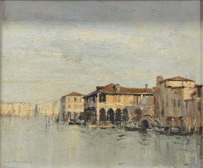 Lot 336 - Ian Houston, Fishmarket on the Grand Canal - Venice.