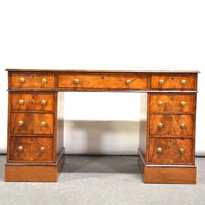 Lot 498 - Late Victorian mahogany twin pedestal desk