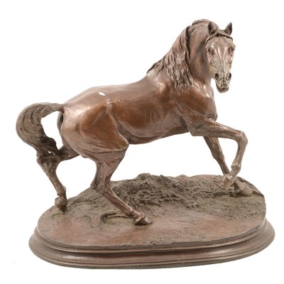 Lot 154 - Modern bronze-effect model of a stallion