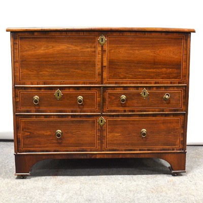 Lot 512 - George III rosewood mule chest.