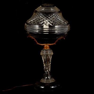 Lot 113 - Waterford style crystal table lamp