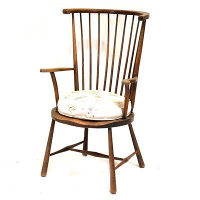 Lot 509 - American style beech comb back chair