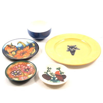 Lot 15 - William Moorcroft and Moorcroft Pottery - four dishes and a bowl.