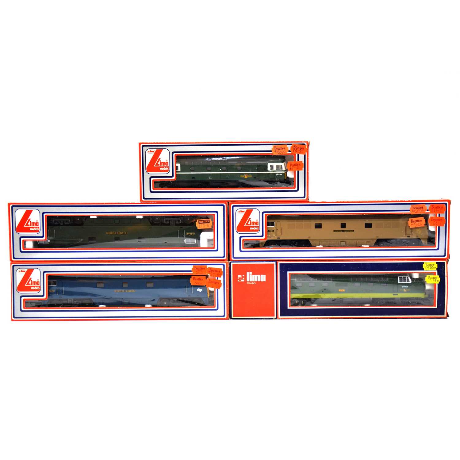 Lot 359 - Five Lima OO gauge diesel electric locomotives, boxed