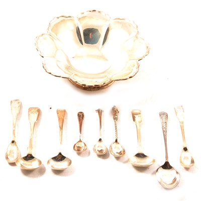 Lot 155 - Silver sweetmeat dish and small cutlery