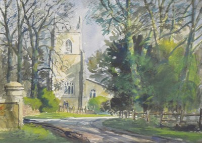 Lot 230 - Arthur Scaife, Skeffington Church and two other pictures