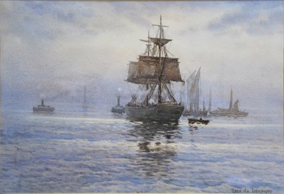 Lot 372 - Rose de Crespigny, Shipping on the Thames, and Sailboats and Steamers