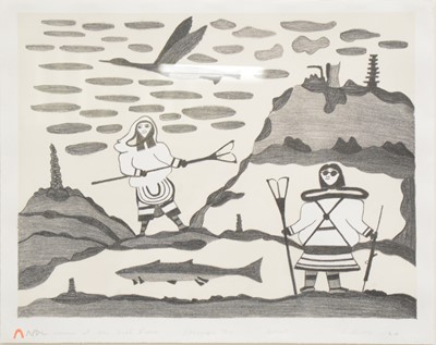 Lot 387 - Pudlo Pudlat (Canadian Inuit), Women at the Fish Lakes