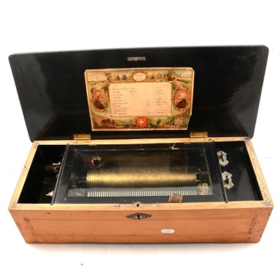 Lot 175 - 19th century Swiss musical box, playing 10 airs