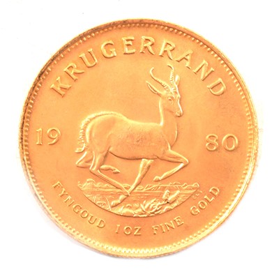 Lot 272 - A gold Krugerrand coin, 1980, 1oz.