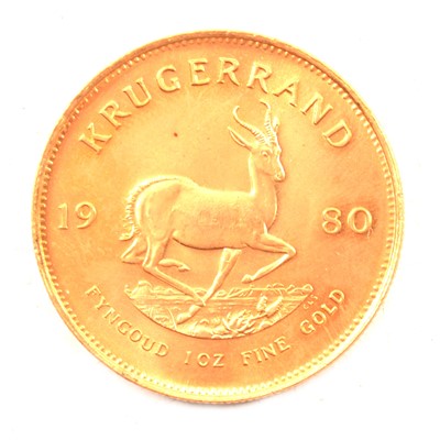 Lot 273 - A gold Krugerrand coin, 1980, 1oz.