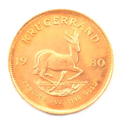 Lot 274 - A gold Krugerrand coin, 1980, 1oz.