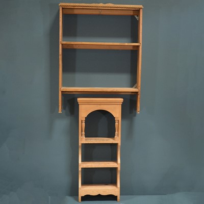 Lot 444 - Four sets of pine pine open shelves.