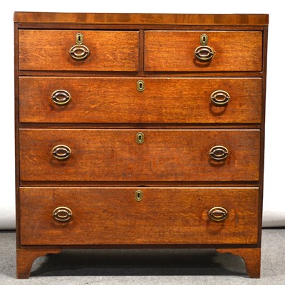 Lot 298 - Victorian oak and mahogany chest of drawers