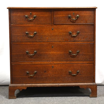 Lot 297 - Georgian oak and mahogany chest of drawers