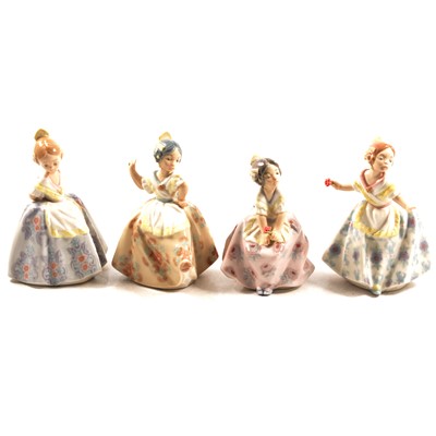 Lot 5 - Set of four Lladro porcelain figures, dancing girls
