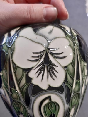 Lot 2 - Emma Bossons for Moorcroft Pottery, a Harlequinade vase, and ginger jar and cover
