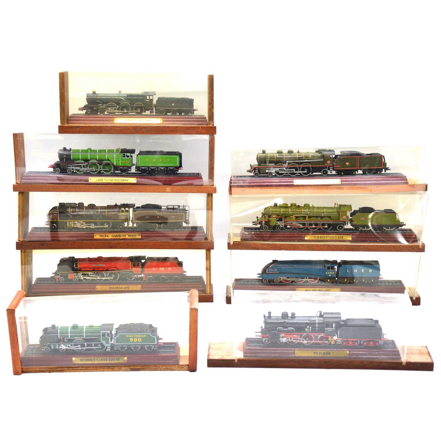 Lot 355 - Nine OO gauge resin model locomotives, with Lledo Days Gone model