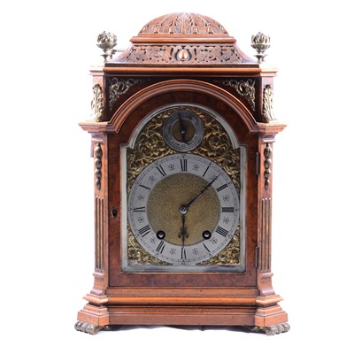 Lot 213 - Burr walnut mantel clock