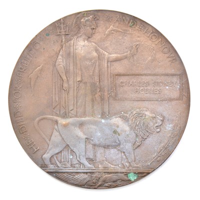 Lot 287 - Medals; WWI pair and a bronze death penny