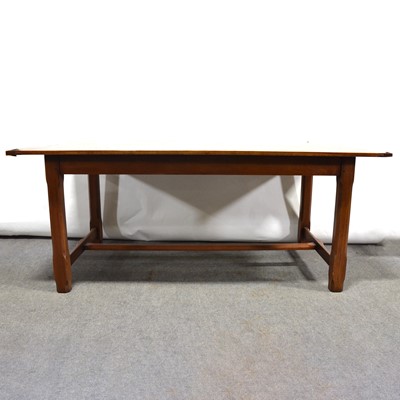 Lot 483 - Fruitwood farmhouse trestle table