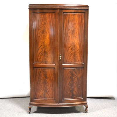 Lot 457 - Mahogany bowfront wardrobe