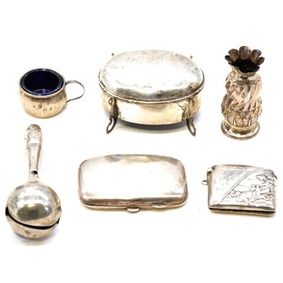 Lot 334 - Silver ring box and other small silver