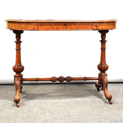 Lot 543 - Victorian burr walnut writing table