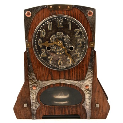 Lot 98 - Arts and Crafts movement mantel clock, by Hamburg American Clock Co