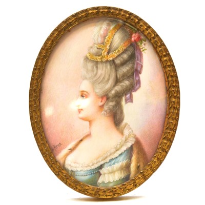 Lot 192A - H Rene, portrait miniature, 19th century