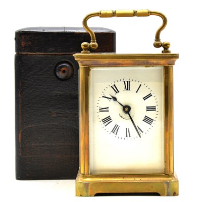 Lot 119 - Brass carriage clock