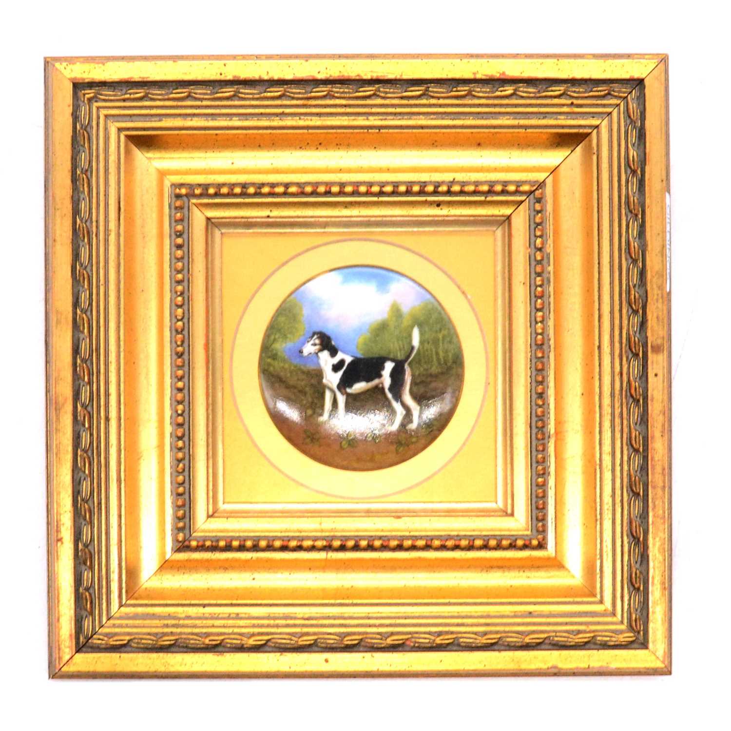 Lot 59 - Leighton Mayberry for Royal Worcester - a porcelain plaque of a hound.