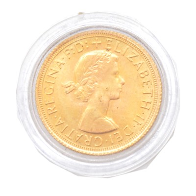 Lot 216 - A Gold Full Sovereign Coin, Elizabeth II 1966.