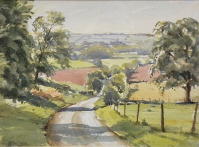 Lot 371 - Roger Corfe, Corner of Spratton, and another watercolour.