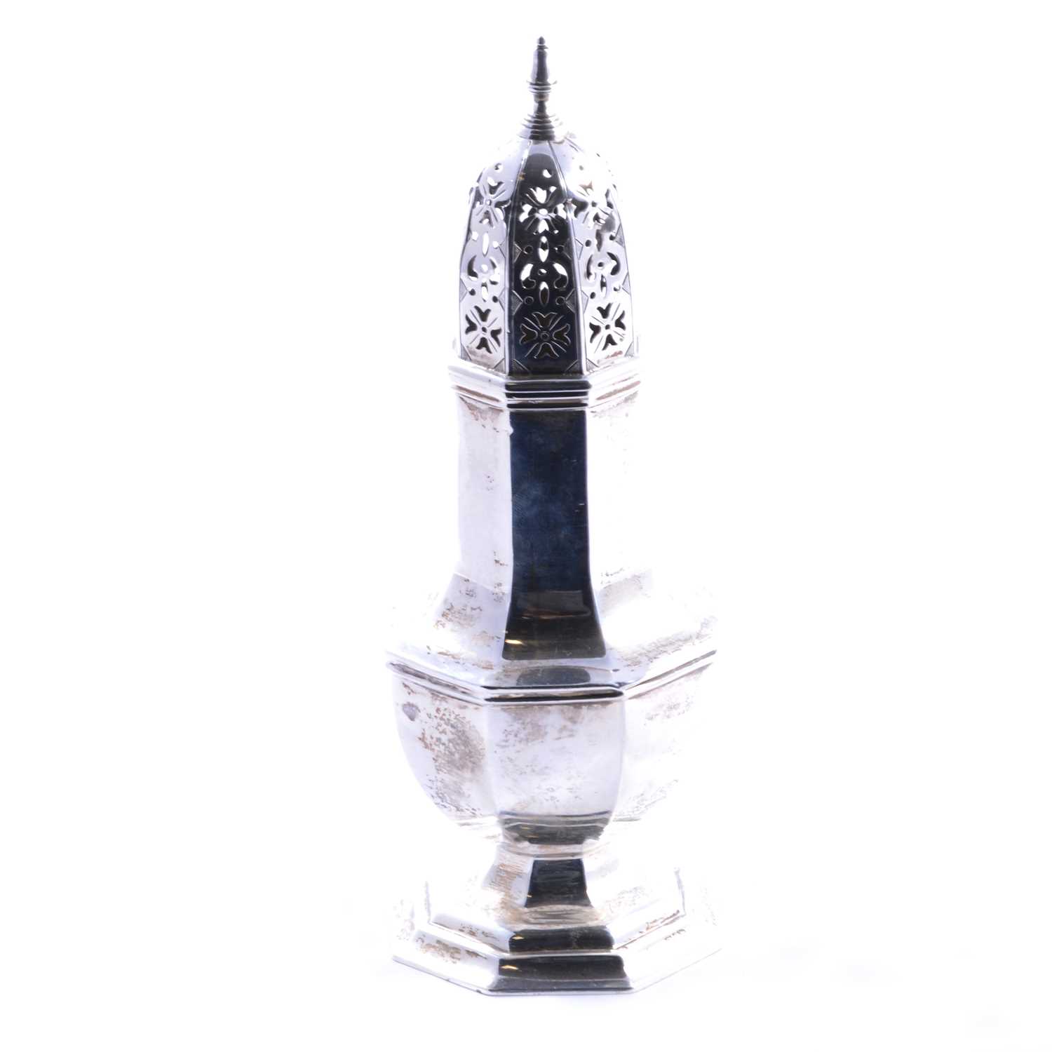 Lot 224 - Silver baluster-shape caster, Martin Hall