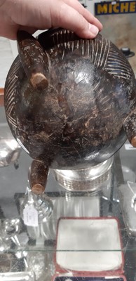 Lot 146 - African carved tribal vase