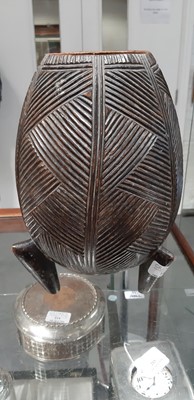 Lot 146 - African carved tribal vase
